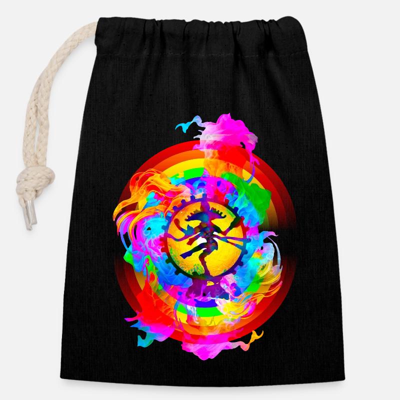 Regenbogen Shiva Tantra - Verschließbarer Geschenkbeutel aus Baumwolle (14x20cm) - Schwarz