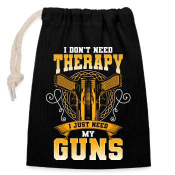 Club de tir Shooting Range Arme à feu - Sac cadeau en coton avec cordon (14 x 20 cm) - noir - Devant