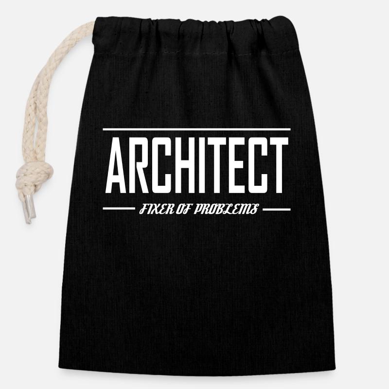I'm An Architect vintage architecture students - Closable cotton gift bag (14x20cm) - black