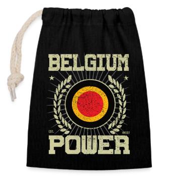 Design Cool Belgique - Sac cadeau en coton avec cordon (14 x 20 cm) - noir - Devant