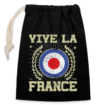 Cool France Design - Sac cadeau en coton avec cordon (14 x 20 cm) - noir - Devant