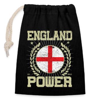 Cool England Design - Sac cadeau en coton avec cordon (14 x 20 cm) - noir - Devant