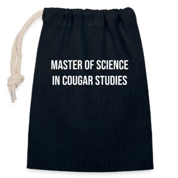 Cadeau de Noël pour Cougar Dater - Sac cadeau en coton avec cordon (14 x 20 cm) - bleu marine - Devant