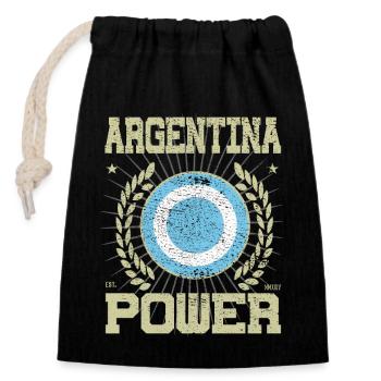 Cool Argentine, Design - Sac cadeau en coton avec cordon (14 x 20 cm) - noir - Devant