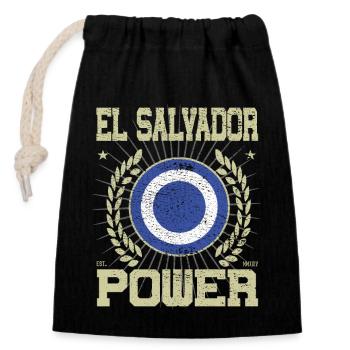 Cool El Salvador Design - Closable cotton gift bag (14x20cm) - black - Front