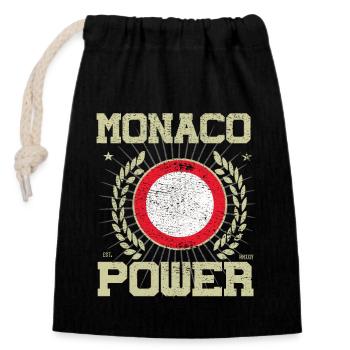 Cool Monaco, Design - Sac cadeau en coton avec cordon (14 x 20 cm) - noir - Devant