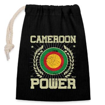 Cool Cameroun, Design - Sac cadeau en coton avec cordon (14 x 20 cm) - noir - Devant
