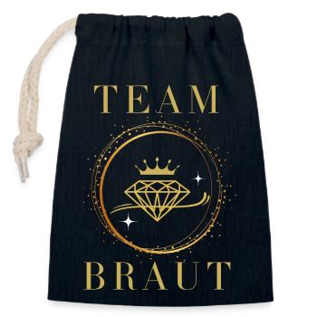 TEAM Braut - Verschließbarer Geschenkbeutel aus Baumwolle (14x20cm) - Navy - Vorne