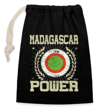 Cool Madagascar Design - Sac cadeau en coton avec cordon (14 x 20 cm) - noir - Devant
