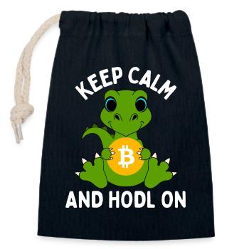 Bitcoin Kryptowährung Blockchain Hodl Geschenkidee - Verschließbarer Geschenkbeutel aus Baumwolle (14x20cm) - Navy - Vorne
