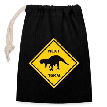 Attention : Ceratosaurus croise la route Design - Sac cadeau en coton avec cordon (14 x 20 cm) - noir - Devant