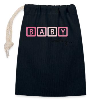 Baby loading… Aufdruck - Verschließbarer Geschenkbeutel aus Baumwolle (14x20cm) - Navy - Vorne