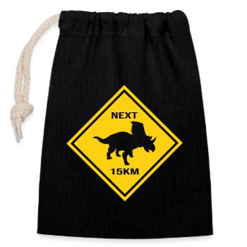 Attention Chasmosaurus traverse la route Design - Sac cadeau en coton avec cordon (14 x 20 cm) - noir - Devant