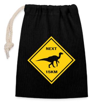 À l’attention d’Edmontosaurus Crossing the Road Design - Sac cadeau en coton avec cordon (14 x 20 cm) - noir - Devant