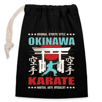 coole Karate Do Kampfsport Design mit Kanji - Verschließbarer Geschenkbeutel aus Baumwolle (14x20cm) - Schwarz - Vorne
