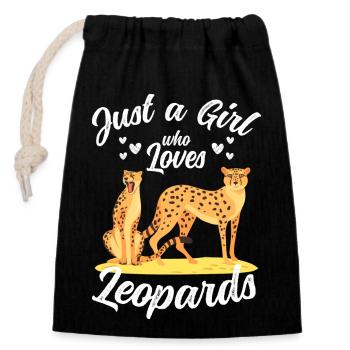 Safari Cheetah Predator - Closable cotton gift bag (14x20cm) - black - Front