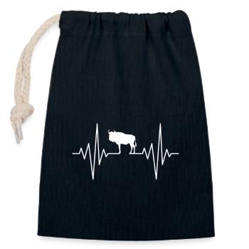 My heart sleeps for Gnu Design - Closable cotton gift bag (14x20cm) - navy - Front