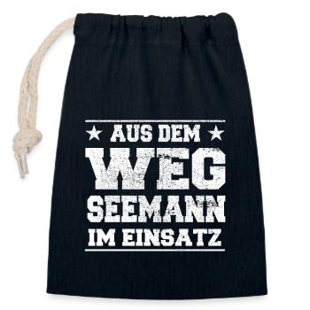 Out of the Way Instructor in Action Design - Closable cotton gift bag (14x20cm) - navy - Front
