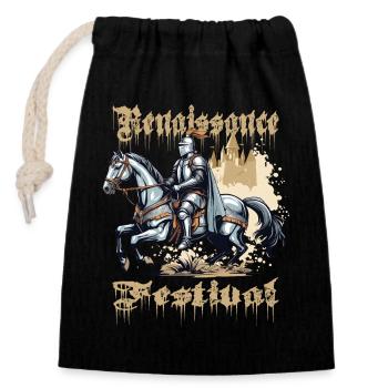 Medieval Festival - Closable cotton gift bag (14x20cm) - black - Front