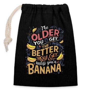 Funny Quote - Closable cotton gift bag (14x20cm) - black - Front