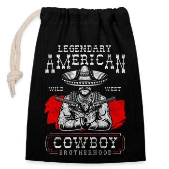 Wild West USA Cowboy Boots - Closable cotton gift bag (14x20cm) - black - Front
