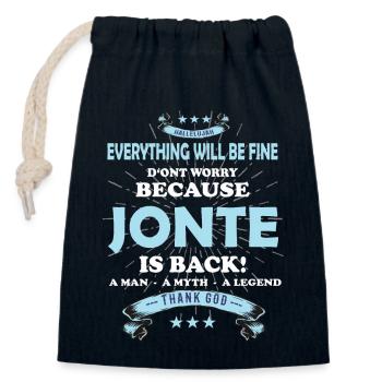 Everything will be fine Jonte Is back - Verschließbarer Geschenkbeutel aus Baumwolle (14x20cm) - Navy - Vorne