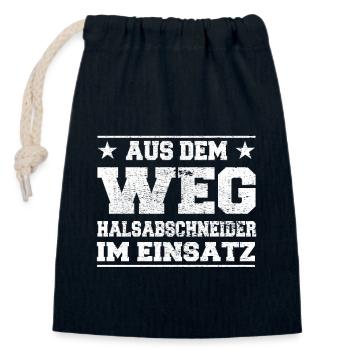 Aus dem Weg Halsabschneider im Einsatz Design - Verschließbarer Geschenkbeutel aus Baumwolle (14x20cm) - Navy - Vorne