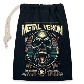 Venomeux Métal Menaçant Crâne Vieux Noir Amant - Sac cadeau en coton avec cordon (14 x 20 cm) - bleu marine - Devant