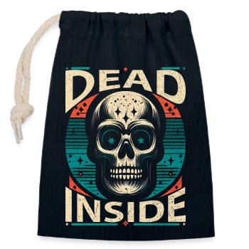 Dead Inside - Silence de l’âme - Sac cadeau en coton avec cordon (14 x 20 cm) - bleu marine - Devant