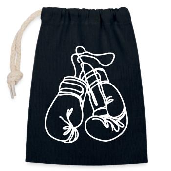Boxhandschuhe Zeichnung - Verschließbarer Geschenkbeutel aus Baumwolle (14x20cm) - Navy - Vorne