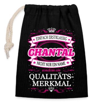 Quality feature Chantal simply first-class - Closable cotton gift bag (14x20cm) - black - Front