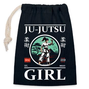 Ju-Jutsu Girl Design for Strong Martial Artists - Closable cotton gift bag (14x20cm) - navy - Front