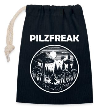 Mushroom Freak – Funny Mushroom Picker Design - Closable cotton gift bag (14x20cm) - navy - Front
