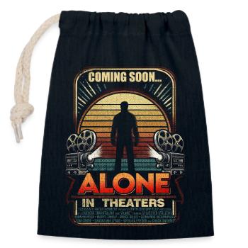 Coming Soon...Alone in Theaters Funny Movie Retro - Closable cotton gift bag (14x20cm) - navy - Front