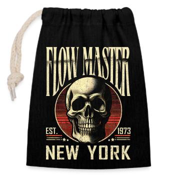 Flow Master Skull 1973 New York Retro Vintage - Closable cotton gift bag (14x20cm) - black - Front