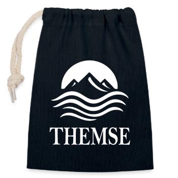 Thames – Historic River Design - Closable cotton gift bag (14x20cm) - navy - Front