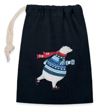 Skate - Closable cotton gift bag (14x20cm) - navy - Front