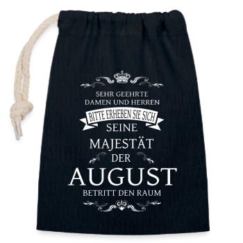 Seine Majestät der August betritt den Raum - Verschließbarer Geschenkbeutel aus Baumwolle (14x20cm) - Navy - Vorne