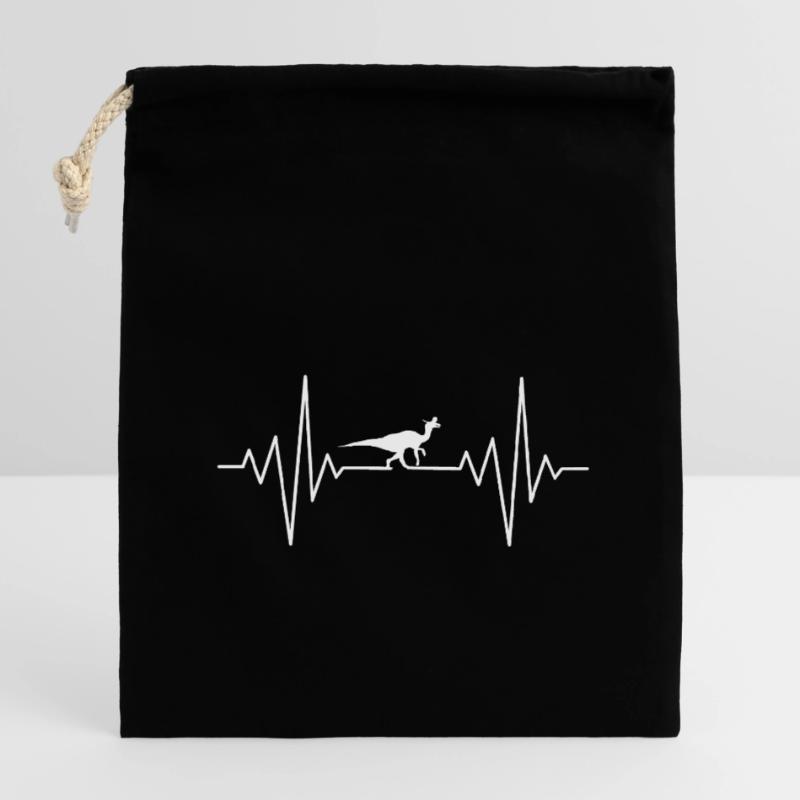 Mon cœur dort pour Lambeosaurus Design Sac cadeau en coton avec cordon (14 x 20 cm)