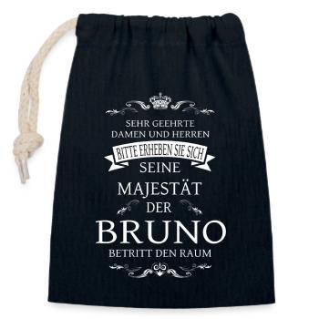 Seine Majestät der Bruno betritt den Raum - Verschließbarer Geschenkbeutel aus Baumwolle (14x20cm) - Navy - Vorne