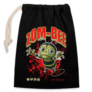 Zom-Bee - Halloween Edition - Verschließbarer Geschenkbeutel aus Baumwolle (14x20cm) - Schwarz - Vorne