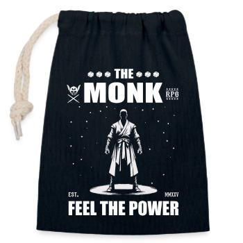 The Role-Playing Monk – Feel the Power - Closable cotton gift bag (14x20cm) - navy - Front