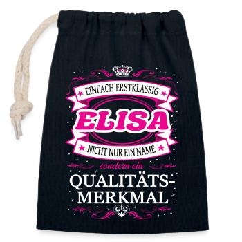 Quality Feature Elisa Simple Top Notch Outfit - Closable cotton gift bag (14x20cm) - navy - Front