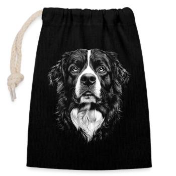 Bouvier Bernois Portrait Chien Chien - Sac cadeau en coton avec cordon (14 x 20 cm) - noir - Devant
