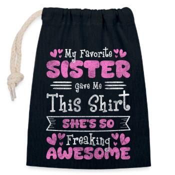 Family Heart Together Child - Closable cotton gift bag (14x20cm) - navy - Front