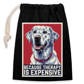 Faites l’expérience du bonheur avec les labradors - Sac cadeau en coton avec cordon (14 x 20 cm) - noir - Devant