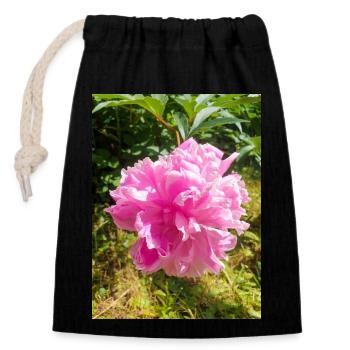 Chinese Peony Chinesische Pfingsrose , Pfingstrose - Verschließbarer Geschenkbeutel aus Baumwolle (14x20cm) - Schwarz - Vorne