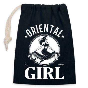 Oriental Girl – frau auf fliegenden Teppich - Verschließbarer Geschenkbeutel aus Baumwolle (14x20cm) - Navy - Vorne
