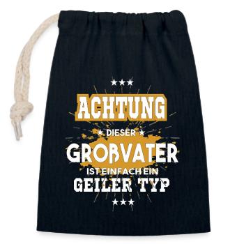 Dieser Großvater ist einfach ein geiler Typ - Verschließbarer Geschenkbeutel aus Baumwolle (14x20cm) - Navy - Vorne