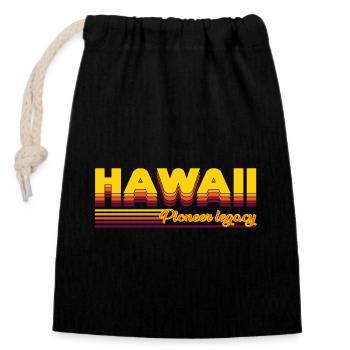 cooles Hawaii USA Bundesstaaten Design - Verschließbarer Geschenkbeutel aus Baumwolle (14x20cm) - Schwarz - Vorne